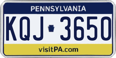 PA license plate KQJ3650