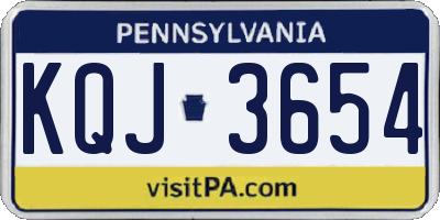 PA license plate KQJ3654