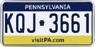 PA license plate KQJ3661