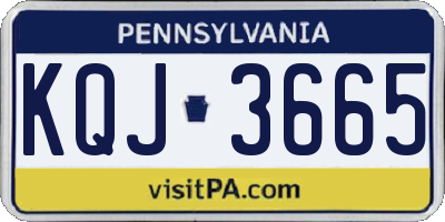 PA license plate KQJ3665