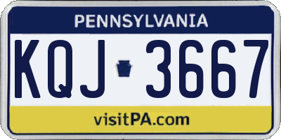 PA license plate KQJ3667