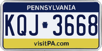 PA license plate KQJ3668