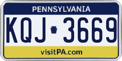 PA license plate KQJ3669