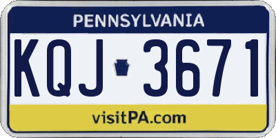 PA license plate KQJ3671