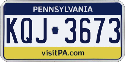 PA license plate KQJ3673