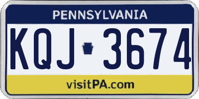 PA license plate KQJ3674