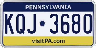 PA license plate KQJ3680