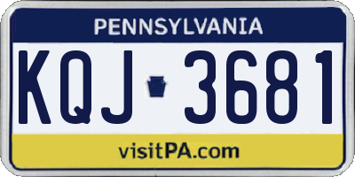 PA license plate KQJ3681