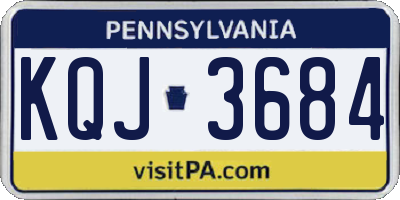 PA license plate KQJ3684