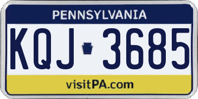 PA license plate KQJ3685