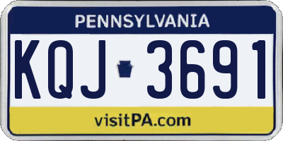 PA license plate KQJ3691