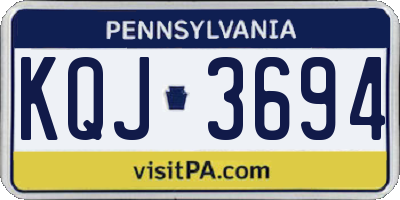 PA license plate KQJ3694