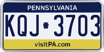 PA license plate KQJ3703