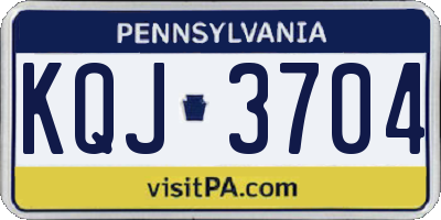 PA license plate KQJ3704