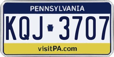 PA license plate KQJ3707