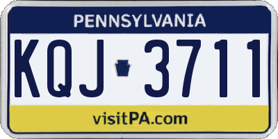 PA license plate KQJ3711
