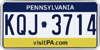 PA license plate KQJ3714