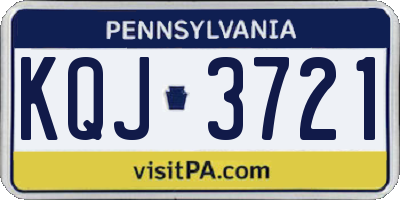 PA license plate KQJ3721