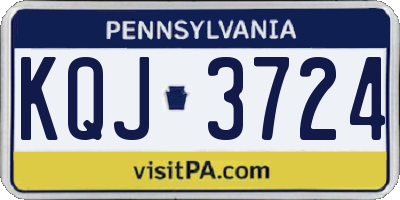 PA license plate KQJ3724