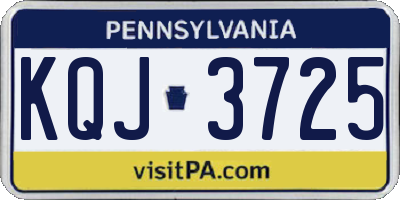 PA license plate KQJ3725