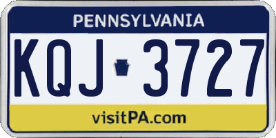 PA license plate KQJ3727