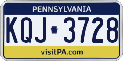 PA license plate KQJ3728