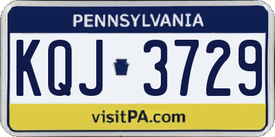 PA license plate KQJ3729