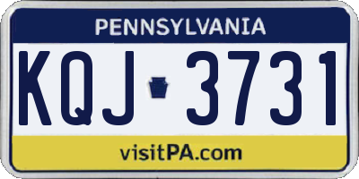 PA license plate KQJ3731