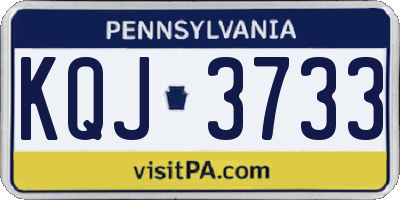 PA license plate KQJ3733