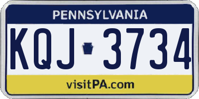 PA license plate KQJ3734