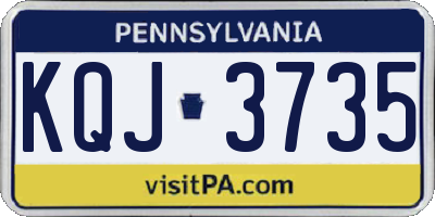 PA license plate KQJ3735
