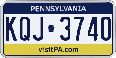 PA license plate KQJ3740