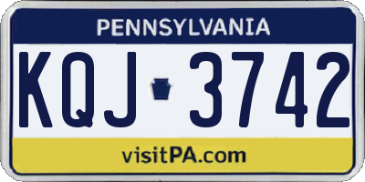 PA license plate KQJ3742