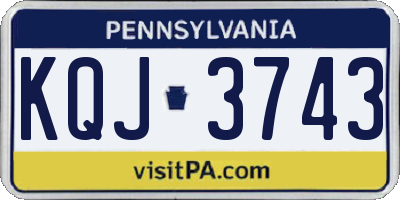 PA license plate KQJ3743