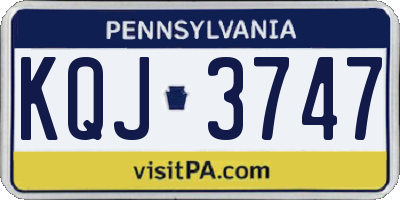 PA license plate KQJ3747