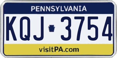 PA license plate KQJ3754