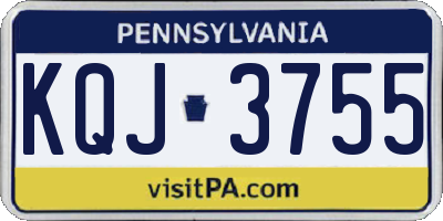 PA license plate KQJ3755