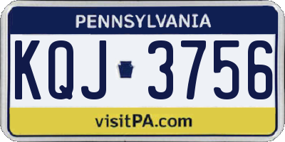 PA license plate KQJ3756