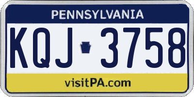 PA license plate KQJ3758