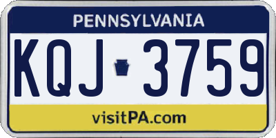 PA license plate KQJ3759