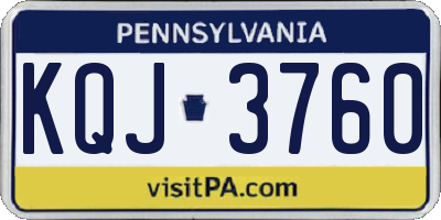 PA license plate KQJ3760