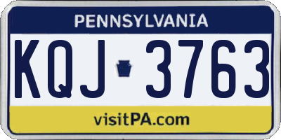 PA license plate KQJ3763