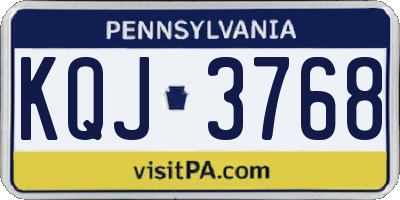 PA license plate KQJ3768