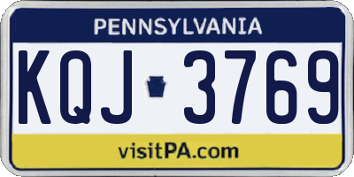 PA license plate KQJ3769