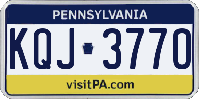PA license plate KQJ3770