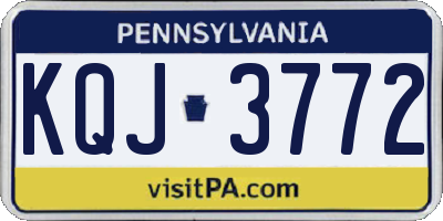 PA license plate KQJ3772
