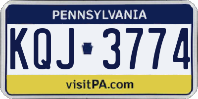 PA license plate KQJ3774