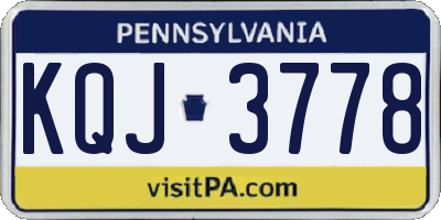 PA license plate KQJ3778
