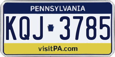 PA license plate KQJ3785