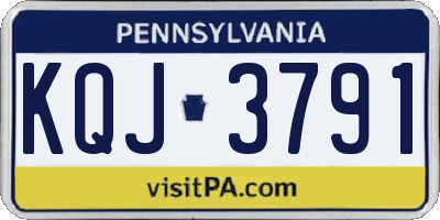PA license plate KQJ3791